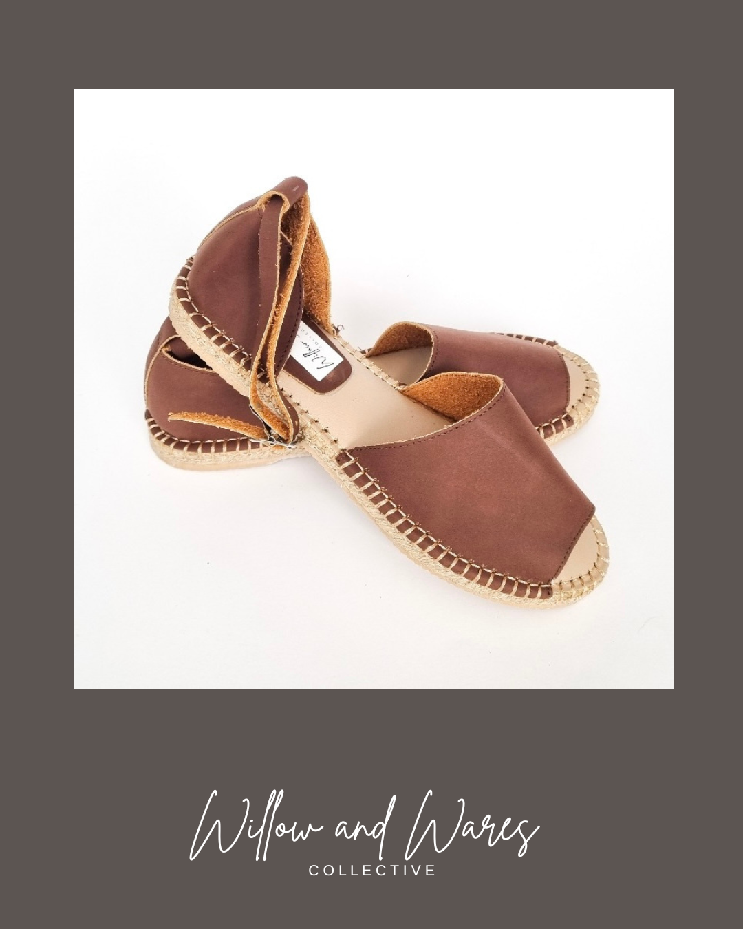 Nini Open Toe Leather Sandal Chocolate Brown