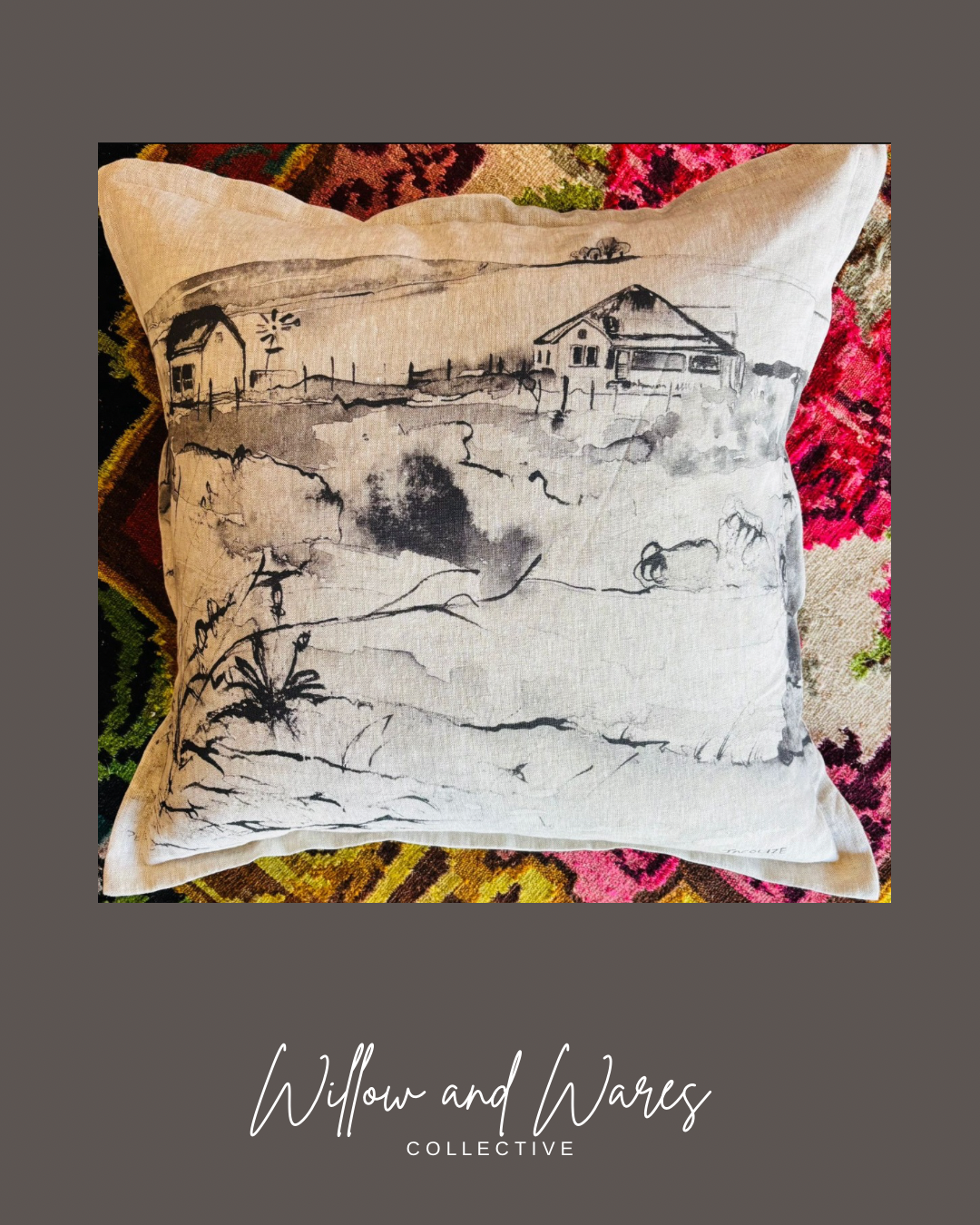 Square Linen Cusions by Jacolize Art